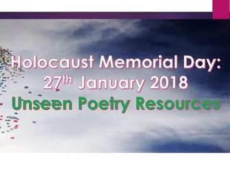 Holocaust:  Unseen Poetry Practice