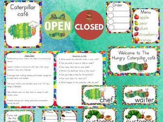 The Hungry Caterpillar Café- Role play signs