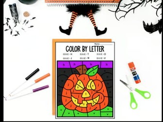 Halloween Alphabet Color by Letter Coloring