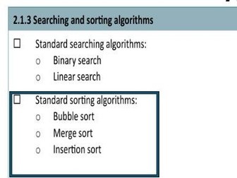 OCR J277 Sorting Algorithms