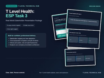 T Level Health ESP Task 3 Presentations