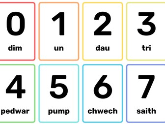 Welsh Numbers 0-30 Colourful