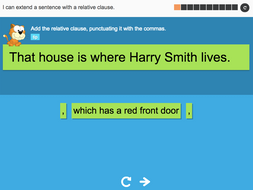 I can extend a sentence with a relative clause - Interactive Activity - Year 5 Spag