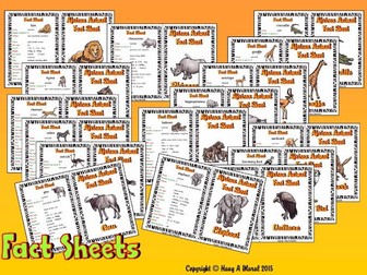 Animals Fact Sheets Bundle | Teaching Resources