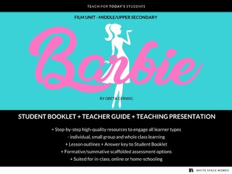 Teacher Pack - Barbie (film dir by Greta Gerwig) - complete teaching unit