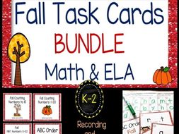 FALL Task Card, Scoot, Bundle for Reading and Math