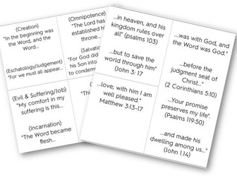 RE GCSE Christianity Quotes as  Flash Cards
