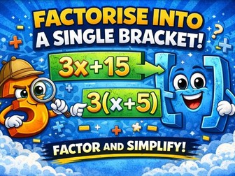 Factorise into a single bracket Full lesson