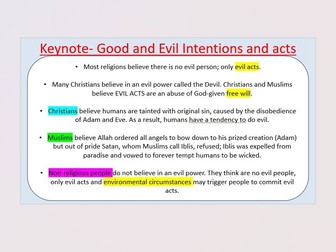 Good & Evil Intentions & Actions