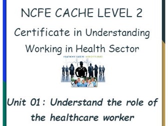 NCFE CACHE Cert Working in the Healthcare Sector Unit 01 - Learning Objective 2