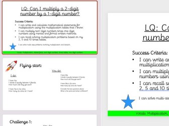 Maths weekly challenges x5 days- Multiply 2 digit by 1 digit- Year 3