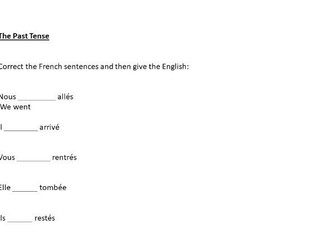 Past tense exercise to compound knowledge of past tense irregular verbs