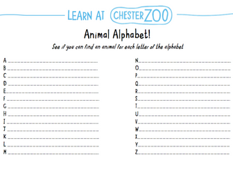 Learn at Chester Zoo - Animal Alphabet