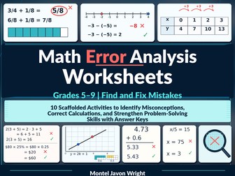 Maths Error Analysis Worksheets Years 6–10 | Find and Fix Mistakes with Answers