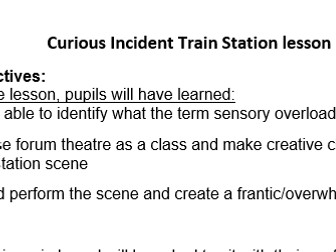 Curious Incident Train Scene Drama Lesson