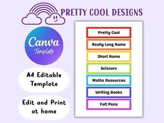 Canva Template Classroom Rainbow Drawer Labels | Editable Labels for Teachers | Edit and Print