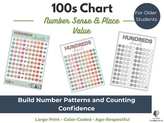 Hundreds Chart | Large-Print Number Sense for Older Learners