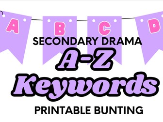 Drama Key Words A-Z Bunting Display
