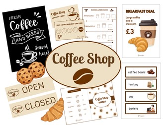 Coffee Shop Role Play Printable Set | EYFS- KS1