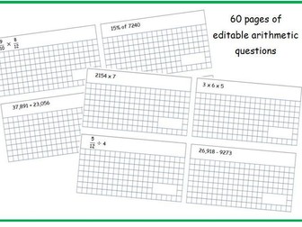 60 different arithmetic sheets with answers