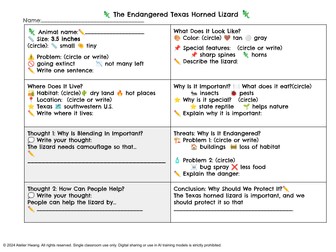 Grade 4 Writing | Research Report: Endangered Texas Horned Lizard (Module 9)