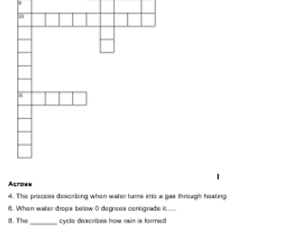 Science States of Matter Revision Crossword