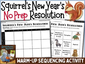 Squirrel's New Year's Resolution Sequencing Winter activities 2025 Storybook