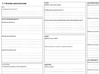 Revision sheets Computer Science