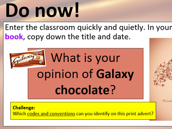 AQA Media Studies CSP (Galaxy Advertisement)