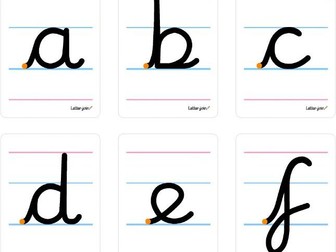 Cursive lower case letters