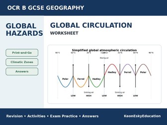 OCR B Global Hazards – Global Atmospheric Circulation Worksheet