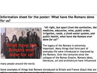 What have the Romans ever done for us?