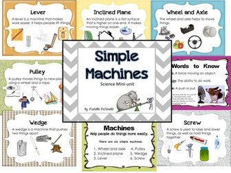 Simple Machines: Anchor Charts, Mini-Book, Activities