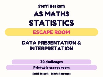 AS Statistics Data Presentation & Interpretation Escape Room | 30 Challenges