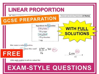 GCSE 9-1 Exam Question Practice (Linear Proportion)