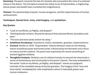 Power and Conflict AQA Anthology - All Poems