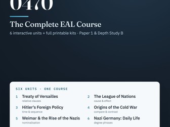 IGCSE History 0470 COMPLETE COURSE: 6 EAL Unit Kits