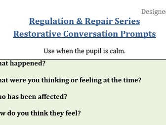 Restorative Conversation Prompts for Behaviour