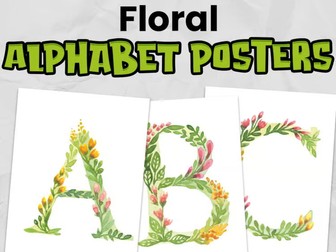 Floral Alphabet Posters | EYFS & KS1 Classroom Display | Botanical Classroom Décor | Printable PDF
