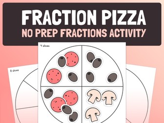 Fraction Pizza Craft | Beginner Fractions Activity, Cut & Paste Fraction Center