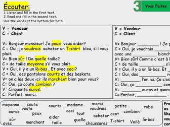 Acheter des vêtements [buying clothes, French]