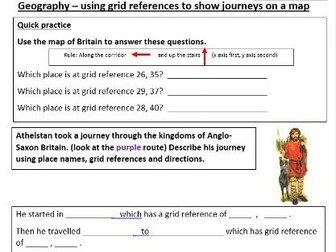 Anglo-Saxon journeys using grid references