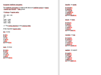 Hungarian - indefinite conjugation