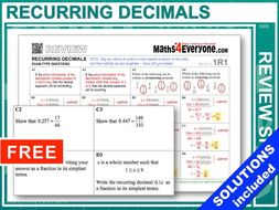 GCSE Revision (Recurring Decimals)