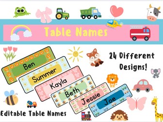 Editable Table Names