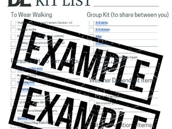Bronze Duke of Edinburgh Award - Kit List