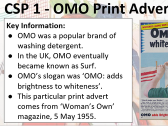 AQA Media Studies CSP (OMO Advertisement)