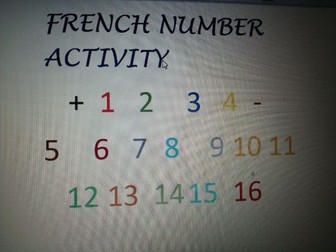 French  Numbers practice-Les nombres