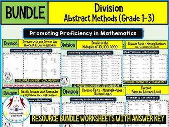 DIVISON ABSTRACT METHODS  Worksheets Product or Resource BUNDLE for GRADE 1–3