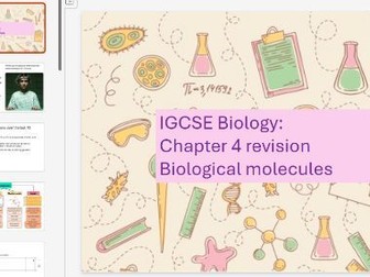 IGCSE Chapter 4: Biological molecules revision